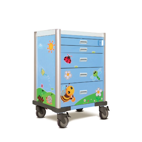 Chariot de soins pédiatrique métal 1