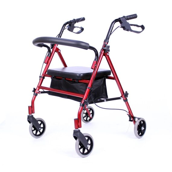 Rollator 4 roues avec siège en aluminium
