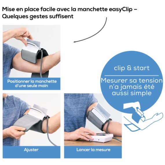 Tensiomètre électronique brassard EasyClip Beurer4